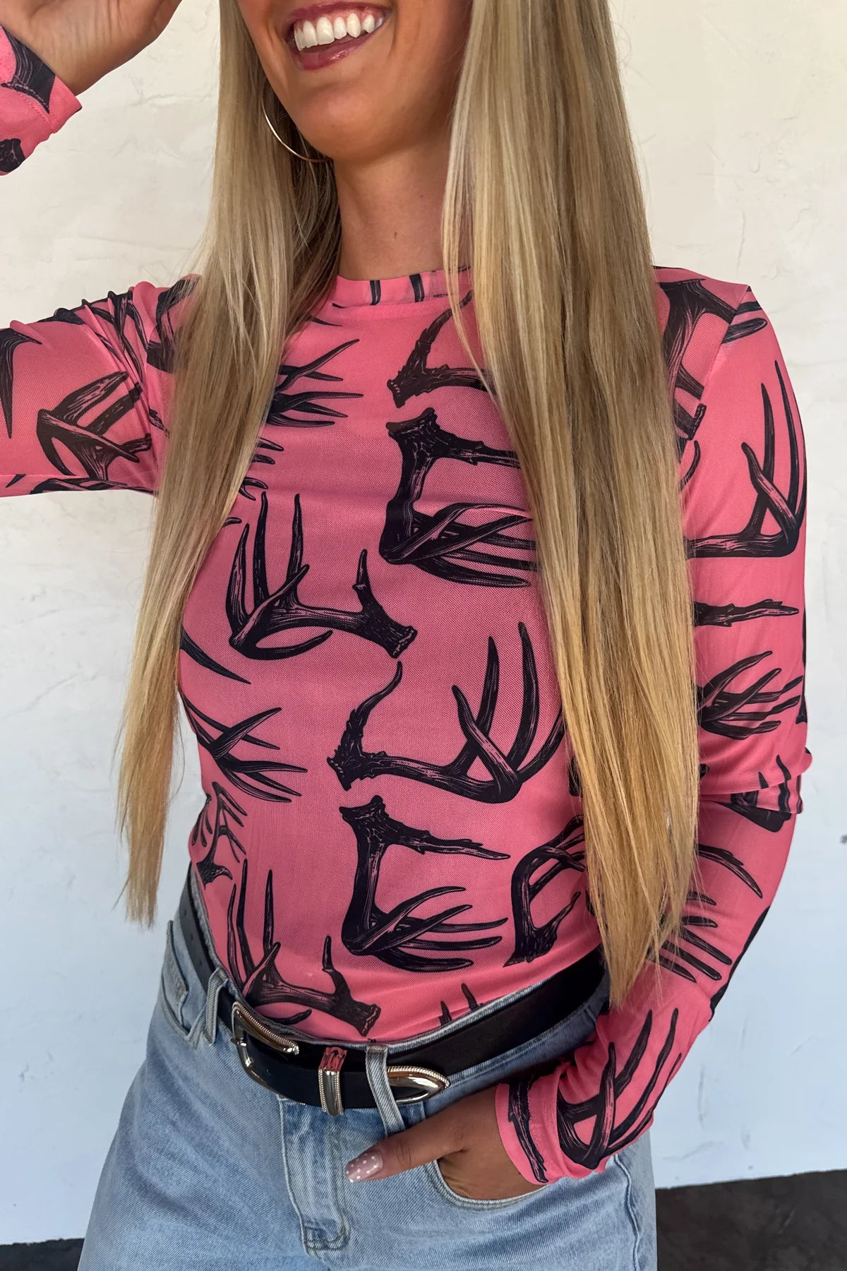 PREORDER- HUNTING DRESS IT UP MESH TOP: Antlers