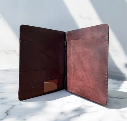 Checkerboard Tooled Leather Folder