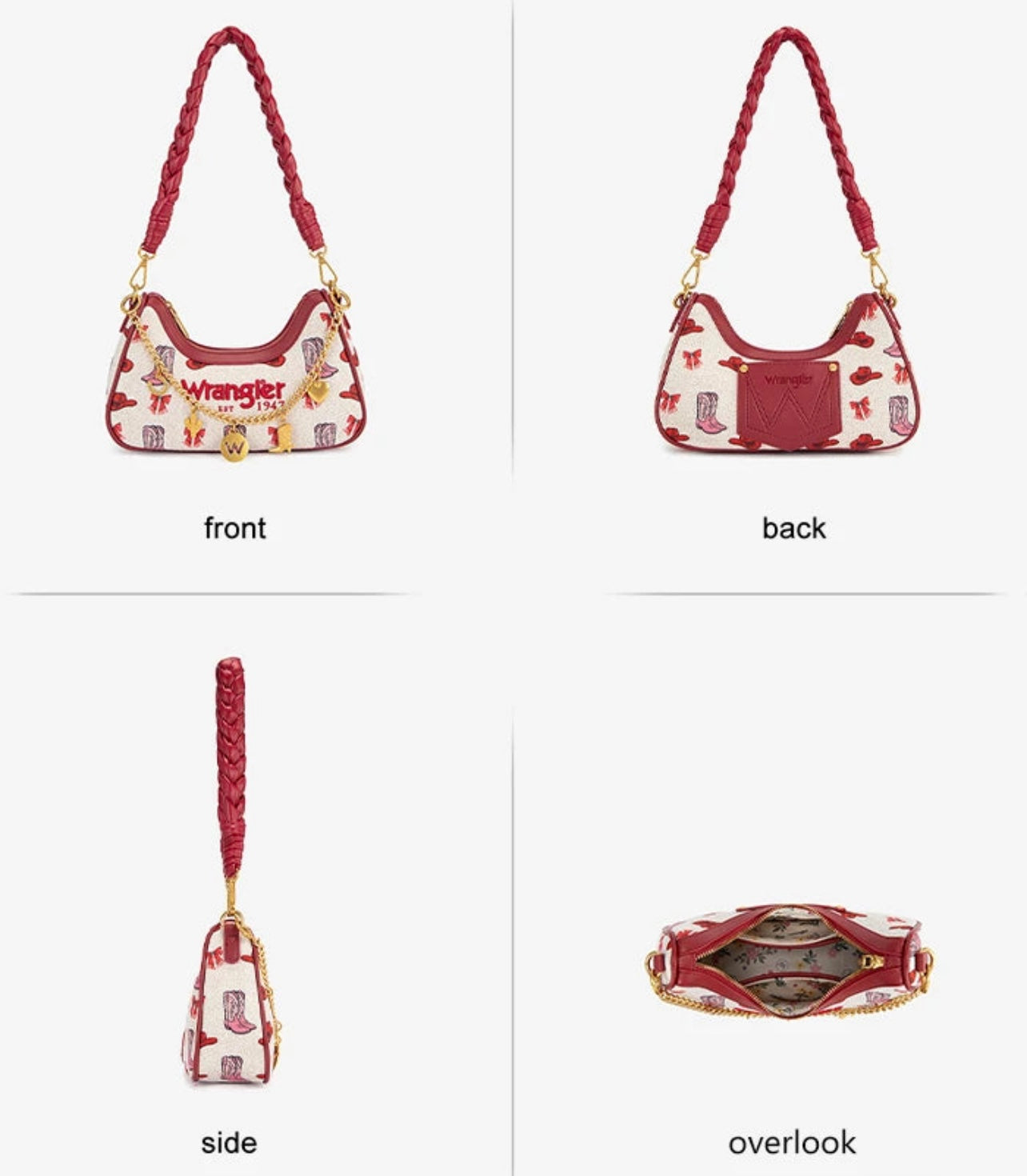 WRANGLER RODEO ICONS BRAIDED HANDLE SHOULDER BAG