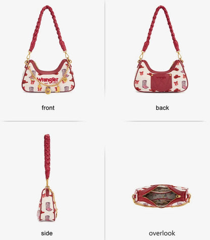 WRANGLER RODEO ICONS BRAIDED HANDLE SHOULDER BAG