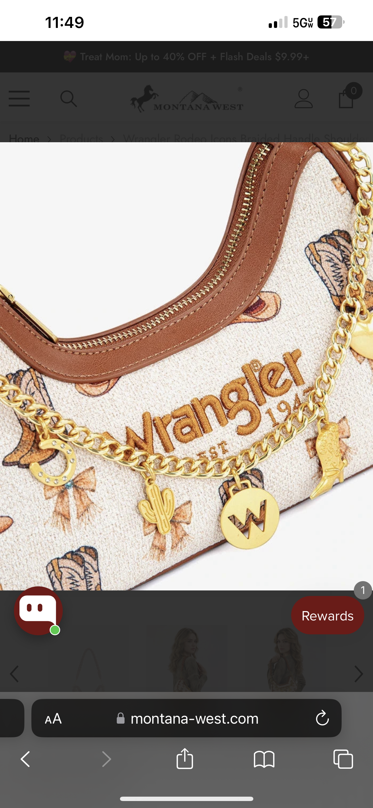 WRANGLER RODEO ICONS BRAIDED HANDLE SHOULDER BAG
