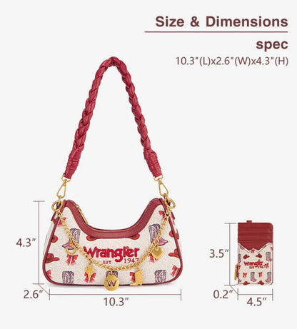 WRANGLER RODEO ICONS BRAIDED HANDLE SHOULDER BAG