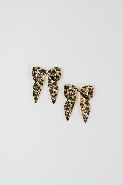 Bow'd & Bold Leopard Print Bow Earrings