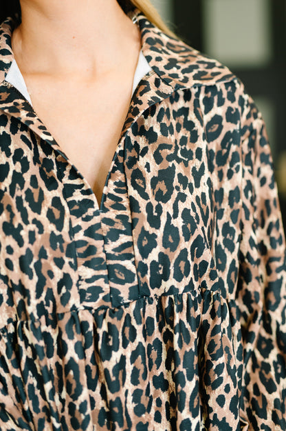Darlin' If You Don't Mind Babydoll Leopard Print Dress