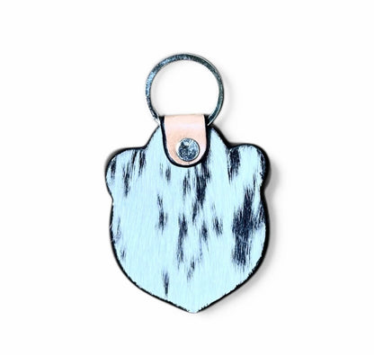 Alien Cowhide & Tooled Leather Keychain