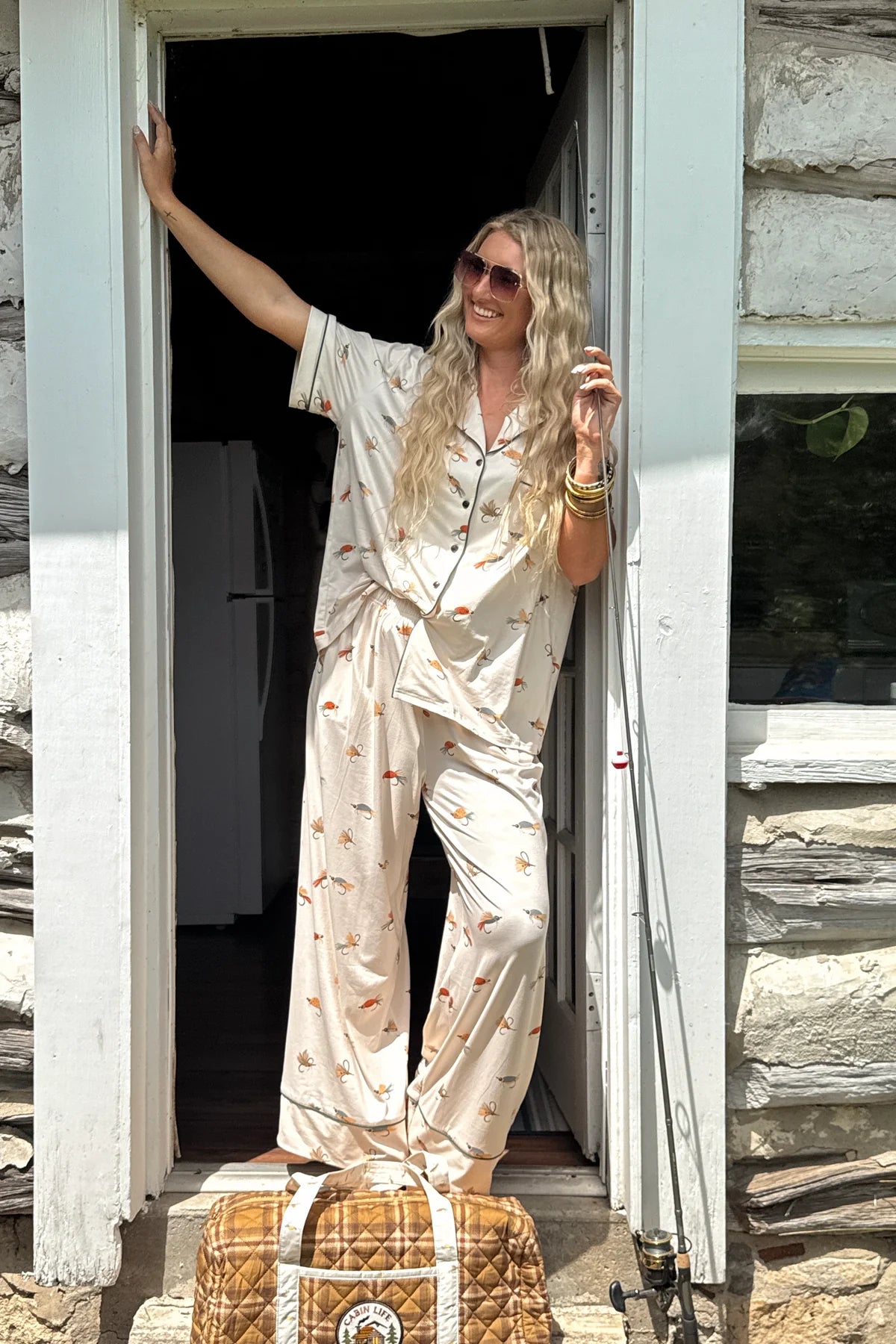 PREORDER- OUTDOOR GIRL LUXE PJ SET: FISHING