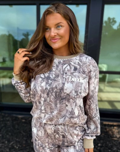PREORDER Two Piece Camo Set with Long Sleeve Shirts & Shorts